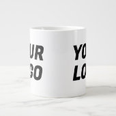 Black & White Business Company Logo CUSTOM Jumbo ジャンボコーヒーマグカップ (正面)