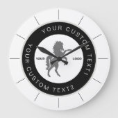 Black & White Business logo Custom branded ラージ壁時計 (正面)