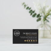 Black White Business Logo Loyalty Card ロイヤリティカード (スタンド正面)