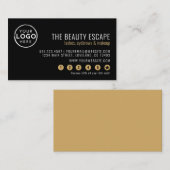 Black White Business Logo Loyalty Card ロイヤリティカード (正面/裏面)