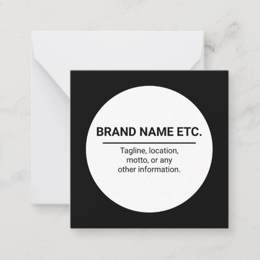 Black White Business Name Note Card ノートカード (正面)