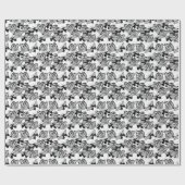 Black  White Butterflies ラッピングペーパー (フラット)