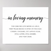 Black & White Calligraphy Wedding Memorial Sign ポスター (正面)