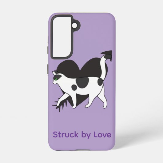 Black & White Cat “Struck by Love” Galaxy Case Samsung Galaxyケース (裏面)