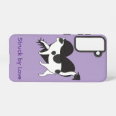 Black & White Cat “Struck by Love” Galaxy Case Samsung Galaxyケース (裏面横)