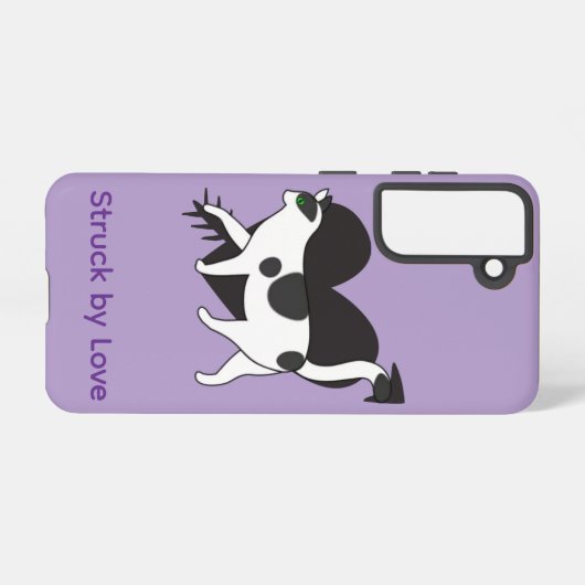 Black & White Cat “Struck by Love” Galaxy Case Samsung Galaxyケース (裏面横)