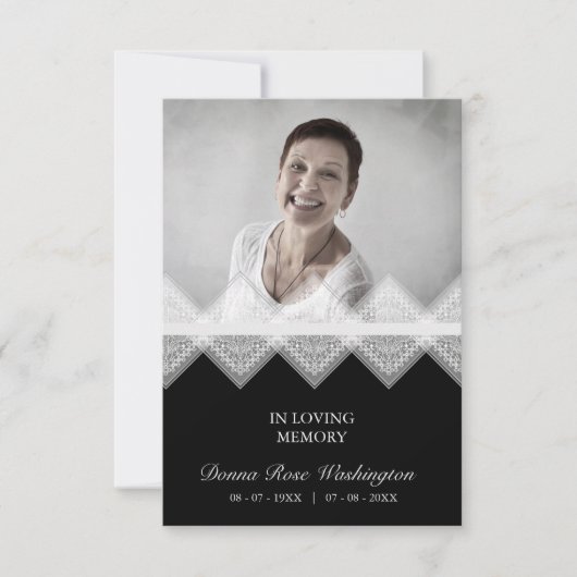 Black & White Celebration Life Funeral Lace Effect (正面)