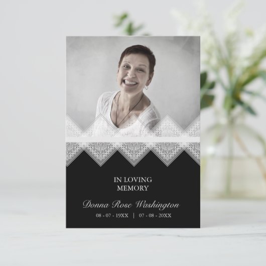 Black & White Celebration Life Funeral Lace Effect (スタンド正面)