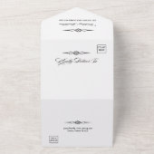 Black White Celtic Knot Arrow Wedding オールインワン招待状 (外側)