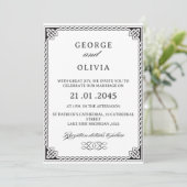 Black White Celtic Knot Wedding 招待状 (スタンド正面)