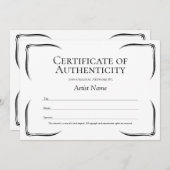Black & White Certificate of Authenticityテンプレート 招待状 (正面/裏面)