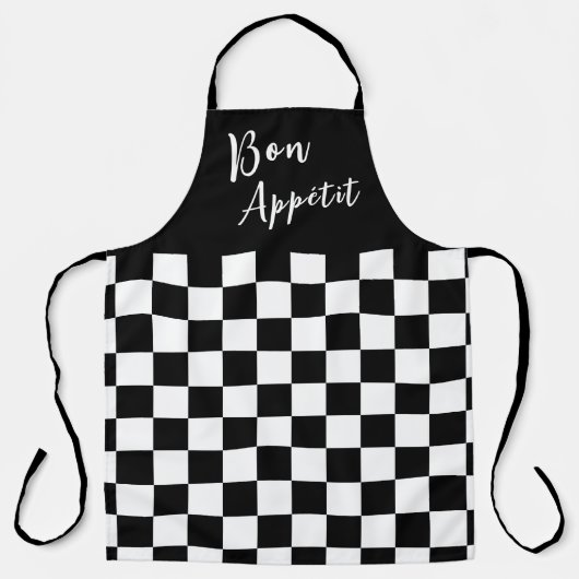 Black & White Checkerboard Apron エプロン (正面)