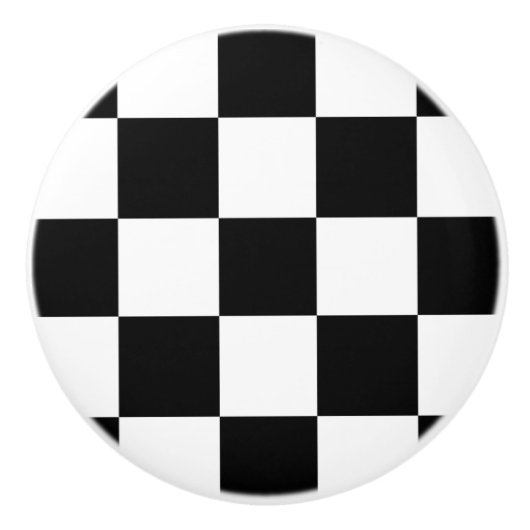 Black & White Checkerboard Ceramic Pull セラミックノブ (正面)