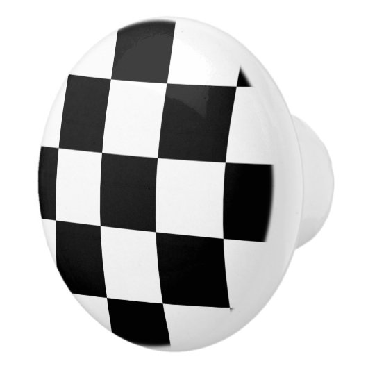 Black & White Checkerboard Ceramic Pull セラミックノブ (右)