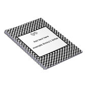 Black & White Checkerboard Notepad | Editable Pers ノートブック (右側)