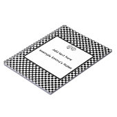 Black & White Checkerboard Notepad | Editable Pers ノートブック (左側)