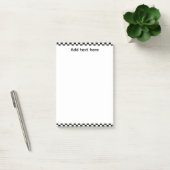 Black & White Checkerboard Notepad | Editable Pers ポストイット (オフィス)