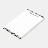 Black & White Checkerboard Notepad | Editable Pers ポストイット (アングル)