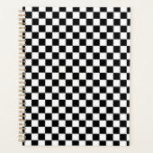 Black White Checkered Checkerboard プランナー手帳 (正面)