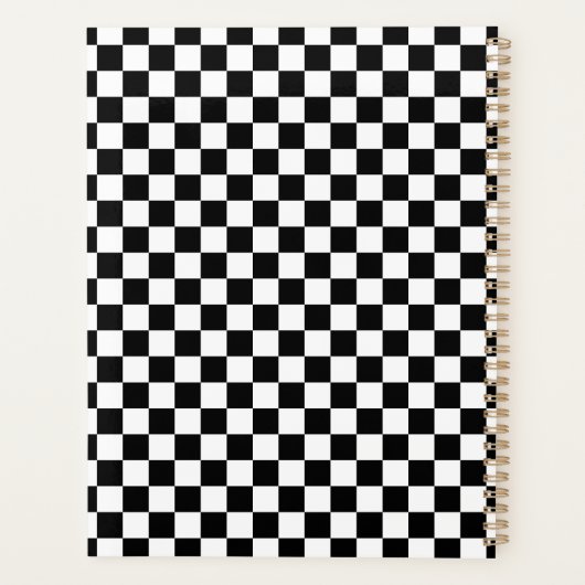 Black White Checkered Checkerboard プランナー手帳 (裏面)