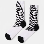 Black/White Checkered Globes Thunder_Cove ソックス (左)