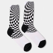 Black/White Checkered Globes Thunder_Cove ソックス (右)