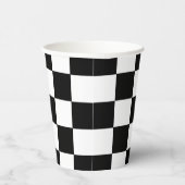 Black White Checkered Happy Birthday Paper Cups 紙コップ (右)