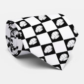 Black White Checkered Restaurant Chef Hat Pattern ネクタイ (ロール)