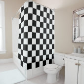 Black White Checkered Shower Curtain シャワーカーテン (インサイチュ)