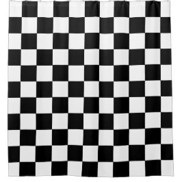 Black White Checkered Shower Curtain シャワーカーテン