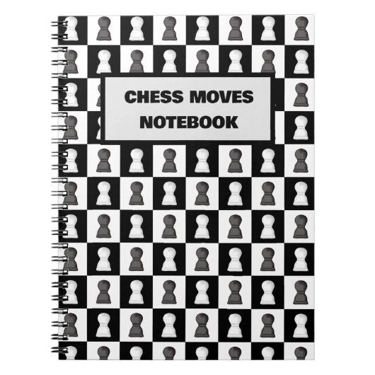 Black & White Chess Board Chess Moves Journal ノートブック (正面)