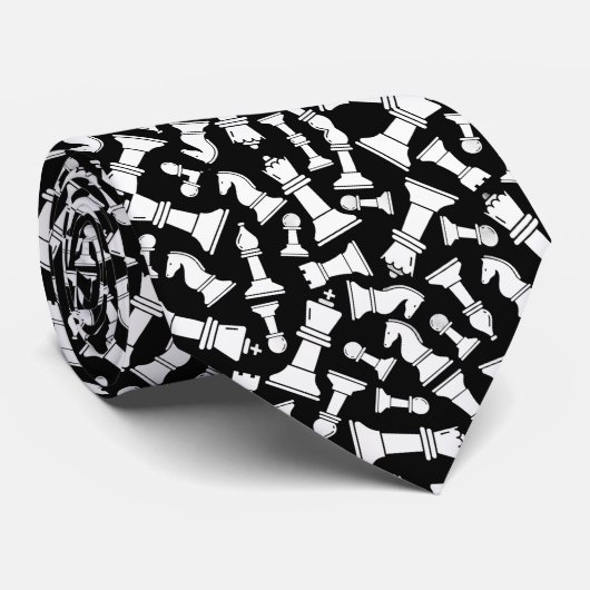 Black & White Chess Pieces ネクタイ (ロール)