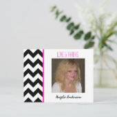 Black & White Chevron：写真ありがとうはがき ポストカード (スタンド正面)