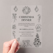Black & White Christmas Dinner   アクリル招待状 (インサイチュ (ポータブル))