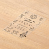 Black & White Christmas Dinner   アクリル招待状 (レイダウン)