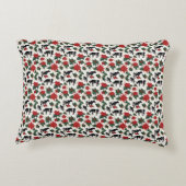 Black & White Christmas Holstein Dairy Cows Floral アクセントクッション (裏面)