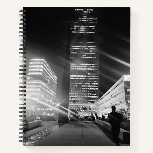 Black & White City Lights College-Ruled Notebook ノートブック (正面)