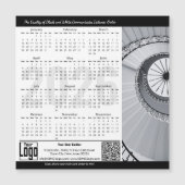 Black White Classic Appeal Magnetic 2026 Calendar (正面)