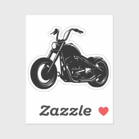 Black White Classic Cruiser Motorcycle Vector Art シール (シート)