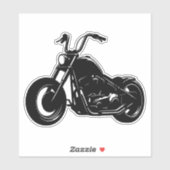 Black White Classic Cruiser Motorcycle Vector Art シール (シート)