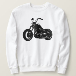 Black White Classic Cruiser Motorcycle Vector Art スウェットシャツ