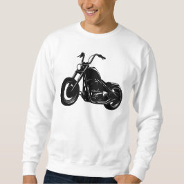 Black White Classic Cruiser Motorcycle Vector Art スウェットシャツ