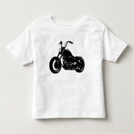 Black White Classic Cruiser Motorcycle Vector Art トドラーTシャツ