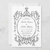 Black & White Classic Frame Wedding            招待状 (正面)