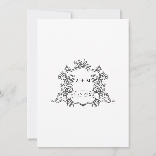 Black & White Classic Frame Wedding            招待状 (裏面)