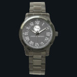Black & White Classic Monogram Newlyweds 腕時計<br><div class="desc">Elegant Vintage Monogram Black and White Couple Names Wristwatch – Timeless Personalized Gift Add a touch of classic elegance to your style with this Vintage Monogram Black and White Couple Names Wristwatch. Featuring a sophisticated black and white design, this personalized timepiece is a perfect wedding or anniversary gift for couples....</div>