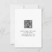 Black White Classy Script Elegant QR code Wedding 出欠カード (裏面)