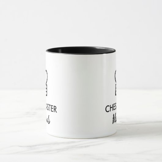 Black & white coffee mug gift for chess player マグカップ (中央)