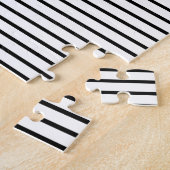 Black White Colorblock & Brown Diamond ジグソーパズル (側面)