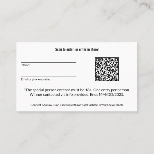 Black & White Community Ressibilance Giveaway 名刺 (裏面)